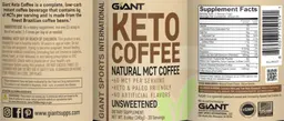 Label for Keto Coffee Unsweetened