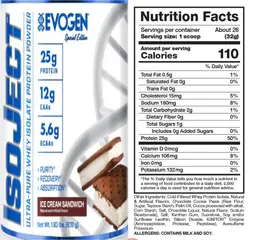 Label for Isoject Ice Cream Sandwich