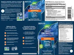 Label for Fortify Adults 50+ Daily Probiotic 30 Billion