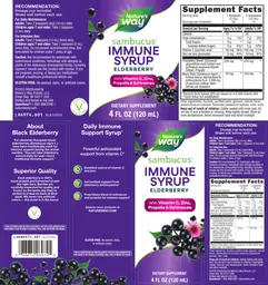 Label for Sambucus Immune Elderberry Syrup