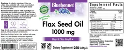 Label for Flax Seed Oil 1000 mg