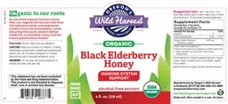 Label for Black Elderberry Honey Alcohol-free Extract