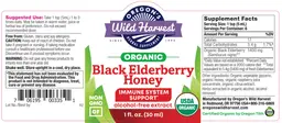 Label for Black Elderberry Honey Alcohol-free Extract
