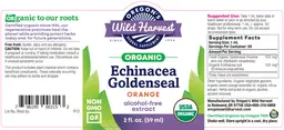 Label for Echinacea Goldenseal Alcohol-Free Extract Orange
