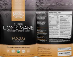 Label for Super Lion's Mane Focus Natural Flavor