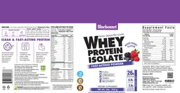 Label for Whey Protein Isolate Powder Mixed Berry Flavor