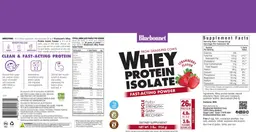 Label for Whey Protein Isolate Powder Strawberry Flavor