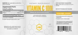 Label for Vitamin C 1000