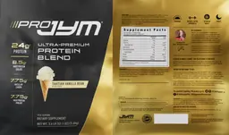 Label for Pro JYM Tahitian Vanilla Bean