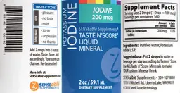 Label for Taste N'Score Liquid Potassium Iodine