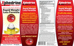 Label for Xphedrine Pro Diet