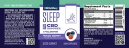 Label for Sleep CBD Gummies 30 mg Mixed Berry