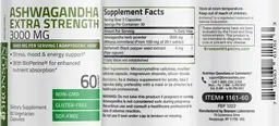 Label for Ashwagandha Extra Strength 3000 mg