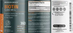 Label for Biotin 5000 mcg