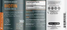 Label for Biotin 10,000 mcg