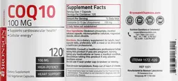 Label for CoQ10 100 mg