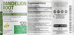 Label for Dandelion Root 1500 mg