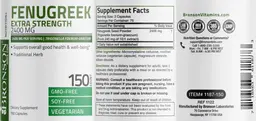 Label for Fenugreek Extra Strength 2400 mg