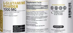 Label for L-Glutamine Powder 1000 mg