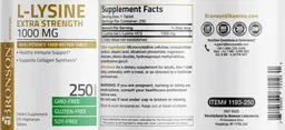 Label for L-Lysine Extra Strength 1000 mg