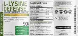 Label for L-Lysine Defense 1500 mg