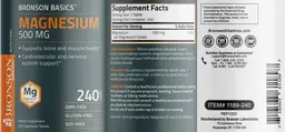 Label for Magnesium 500 mg