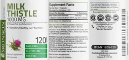 Label for Milk Thistle 1000 mg