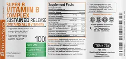 Label for Super B Vitamin B Complex Sustained Release