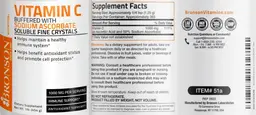 Label for Vitamin C Buffered with Sodium Ascorbate Soluble Fine Crystals 1000 mg