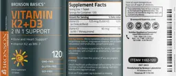 Label for Vitamin K2+D3