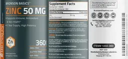 Label for Zinc 50 mg