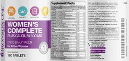 Label for Women's Complete Plus Calcium 500 mg