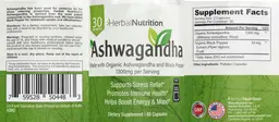 Label for Ashwagandha 1300 mg