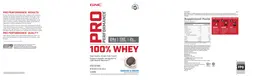 Label for 100% Whey Cookies & Cream