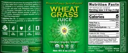 Label for Wheat Grass Juice