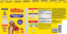 Label for Melatonin-Free Bedtime Gummy Vitamins Cherry Peach Flavor