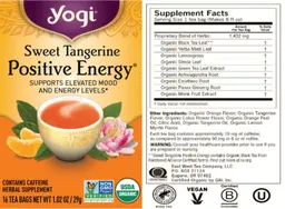 Label for Sweet Tangerine Positive Energy