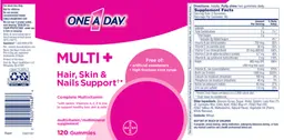 Label for Multi+ Complete Multivitamin Hair, Skin & Nails Support