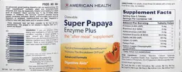 Label for Chewable Super Papaya Enzyme Plus