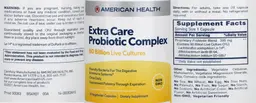 Label for Extra Care Probiotic Complex