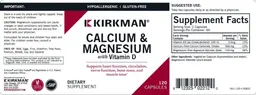 Label for Calcium & Magnesium with Vitamin D