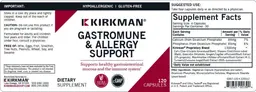 Label for Gastromune & Allergy Support