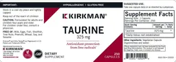 Label for Taurine 325 mg