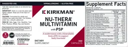 Label for Nu-Thera Multivitamin with P5P