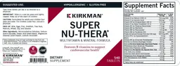 Label for Super Nu-Thera Multivitamin & Mineral Formula