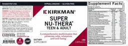 Label for Super Nu-Thera Teen & Adult