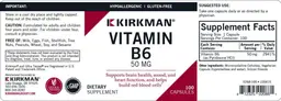 Label for Vitamin B6 50 mg