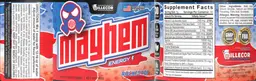 Label for Mayhem Energy Rocket Pop