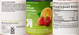 Label for Adults' Calcium Gummies 500 mg
