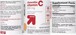 Label for Chewable Vitamin C 500 mg Tropical Fruit Flavor